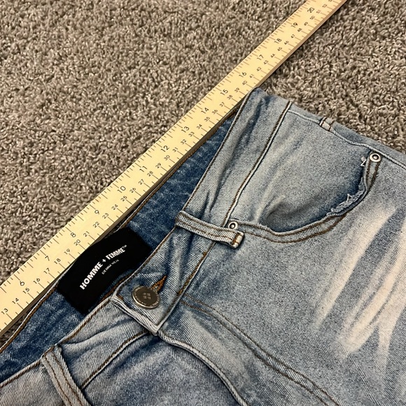 EUC HOMME + FEMME LA RED LOGO LETTERMAN DENIM JEANS 32 - Picture 8 of 16